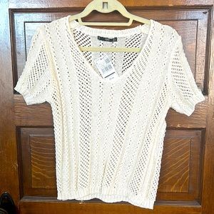 Mango ivory knit, short sleeve